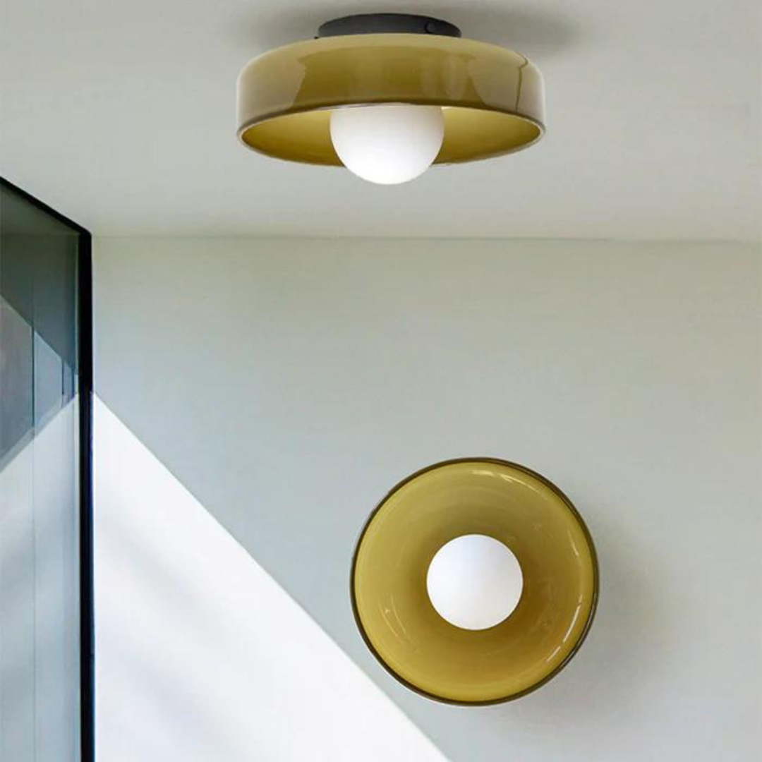 Round Ceiling Lamp with Stylish Functionality - LumiSphere-D9.82*H5.91 inches-Orange-The Livary