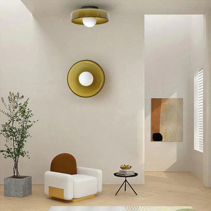 Round Ceiling Lamp with Stylish Functionality - LumiSphere-D9.82*H5.91 inches-Orange-The Livary