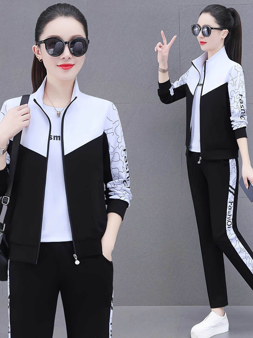 Comfortable and Stylish Tracksuit for Women - Sabine-Black - Black-M-The Livary