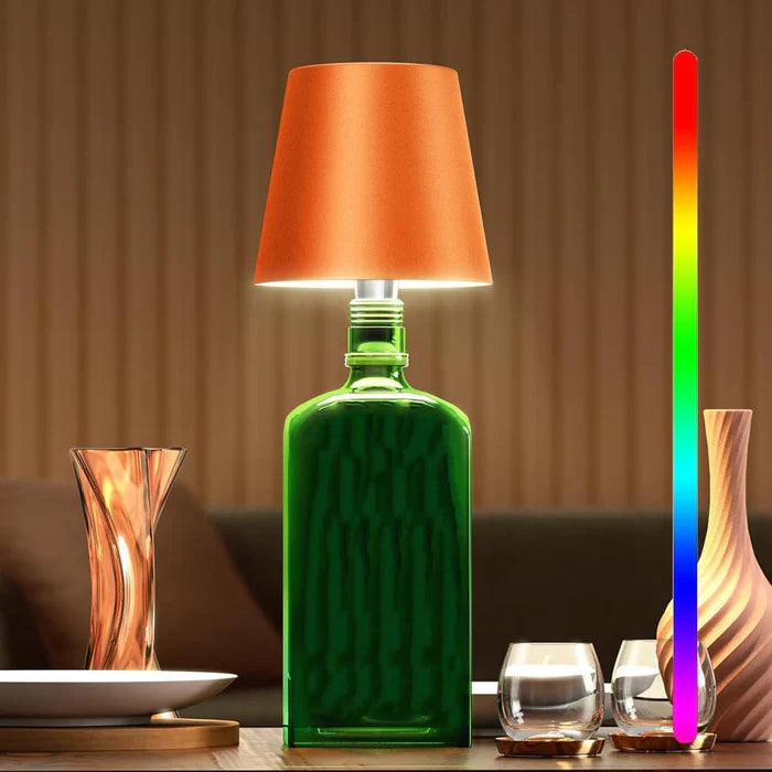 Portable LED Bottle Lamp - GlowBottle-Orange-3 Colours-The Livary