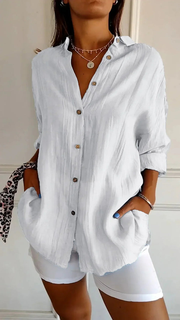 Lightweight Ladies Blouse - Elodie-White-S-The Livary