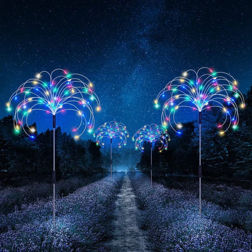 Waterproof Solar Garden Light with Firework Effect – SparkGlow-Multicoloured-The Livary