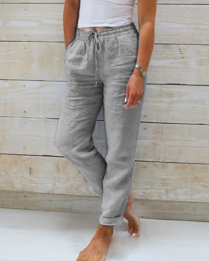 Luxury Cotton Linen Trousers - SereneComfort