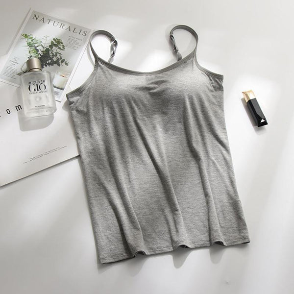 Comfort Top with Built-in Bra – Lina-Grey-M-The Livary