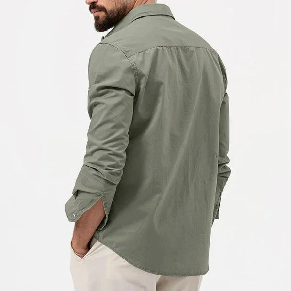 Stylish Men's Cargo Shirt - Tobias-Khaki-S-The Livary