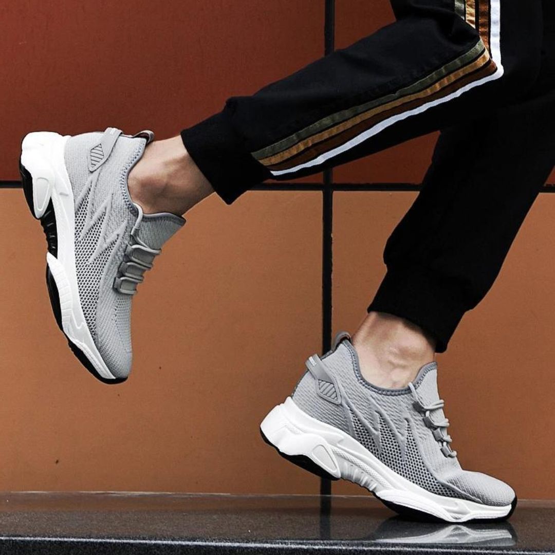 Discreetly stylish men's sneakers – MaxLift Boost-White +3.94″-4.5-The Livary