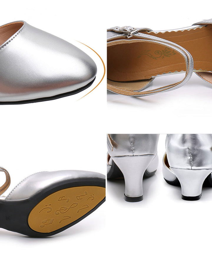 Trendy women's heeled shoes with block heels for every season – Lina-3-Silver-1.38 inches-The Livary