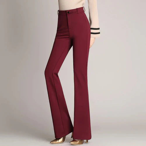 Slim Fit Flared High Waist Trousers – Mila-Black-S-The Livary