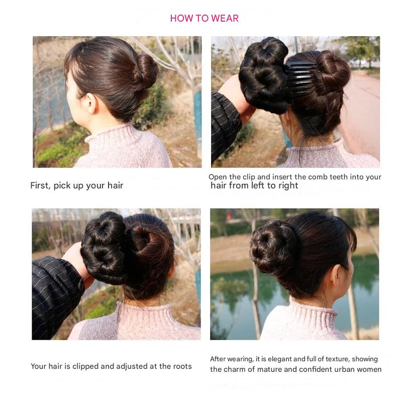 Flower-shaped Hair Clip with Hair Extension – Fiora-Maro-The Livary