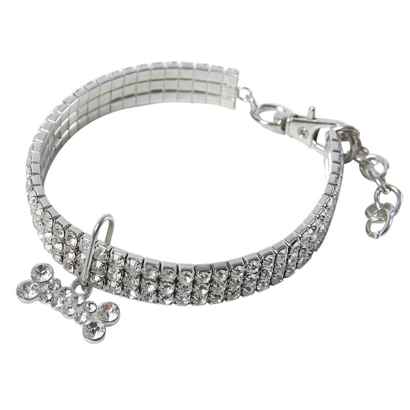 Premium Pet Collar - Bling It On-White-S 7.68x.79x.39 inches-The Livary