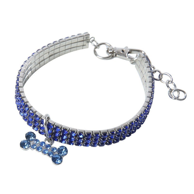 Premium Pet Collar - Bling It On-Blue-S 7.68x.79x.39 inches-The Livary