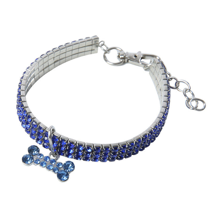 Premium Pet Collar - Bling It On-Blue-S 7.68x.79x.39 inches-The Livary