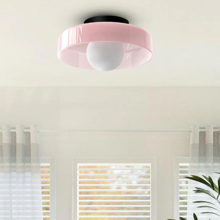 Round Ceiling Lamp with Stylish Functionality - LumiSphere-D9.82*H5.91 inches-Orange-The Livary