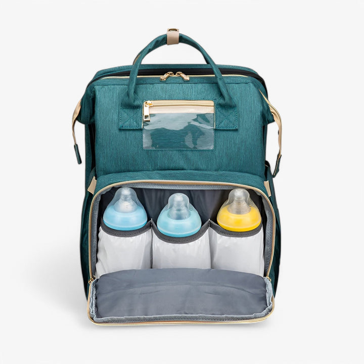 Multi-Functional Changing Bag with Pull-Out Baby Cot – Noëlle-Black-The Livary