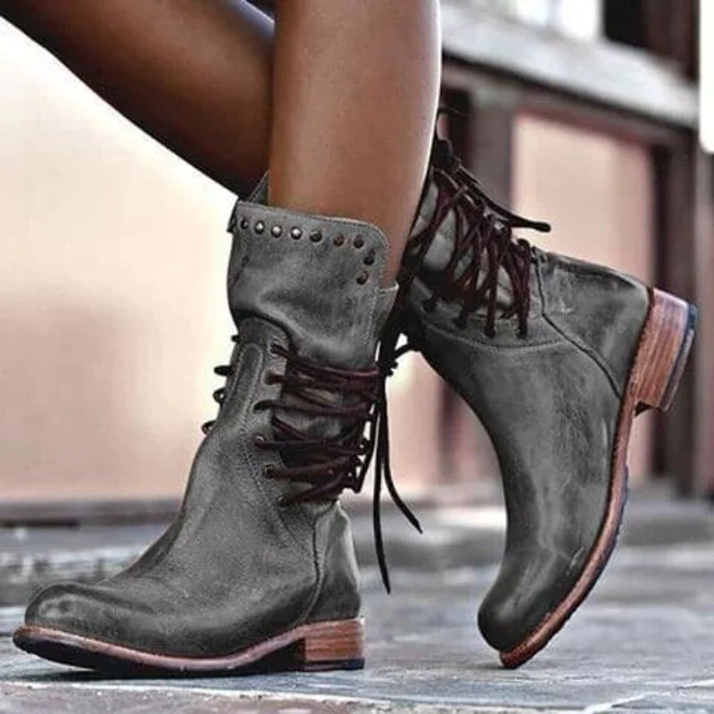 Stylish Leather Women's Shoes - Sophie-Gray-3.5-The Livary