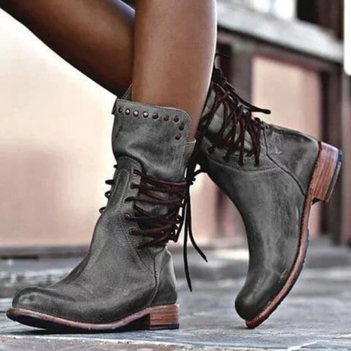 Stylish Leather Women's Shoes - Sophie-Gray-3.5-The Livary