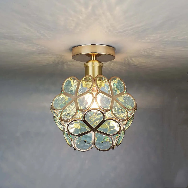 Glass Flower Ceiling Lamp - FloraGlow-Green-D7.87*H9.84 inches-The Livary