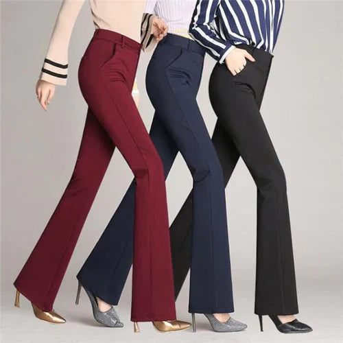 Slim Fit Flared High Waist Trousers – Mila-Black-S-The Livary