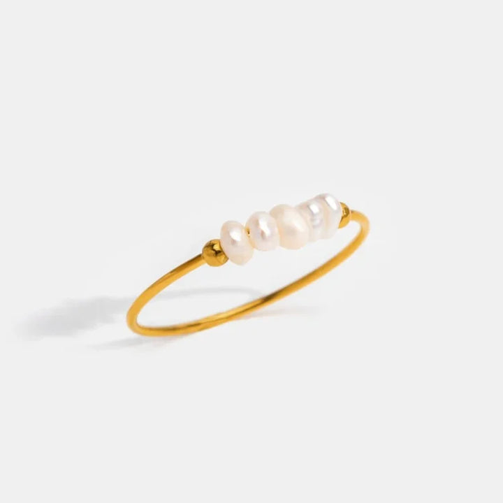 Classic Gold Pearl Ring - Sophie-5-The Livary