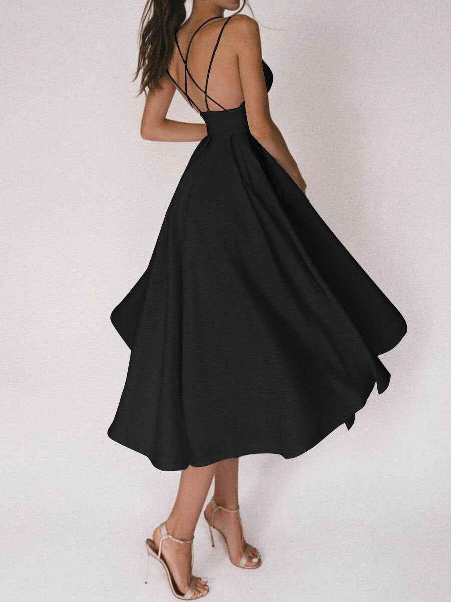 Strappy V-neck Dress - Noa-White-S-The Livary