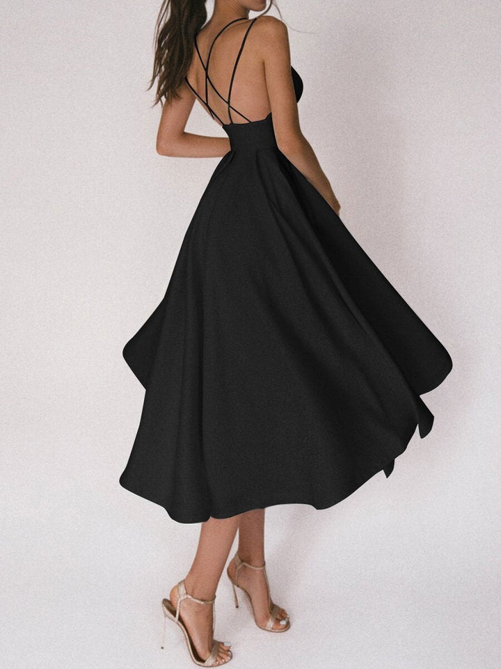 Strappy V-neck Dress - Noa-White-S-The Livary
