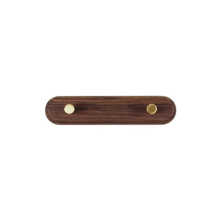 Wooden Wall Coat Rack with Brass Hooks - LignaHook-Black Walnut-2 hooks (20cm)-The Livary