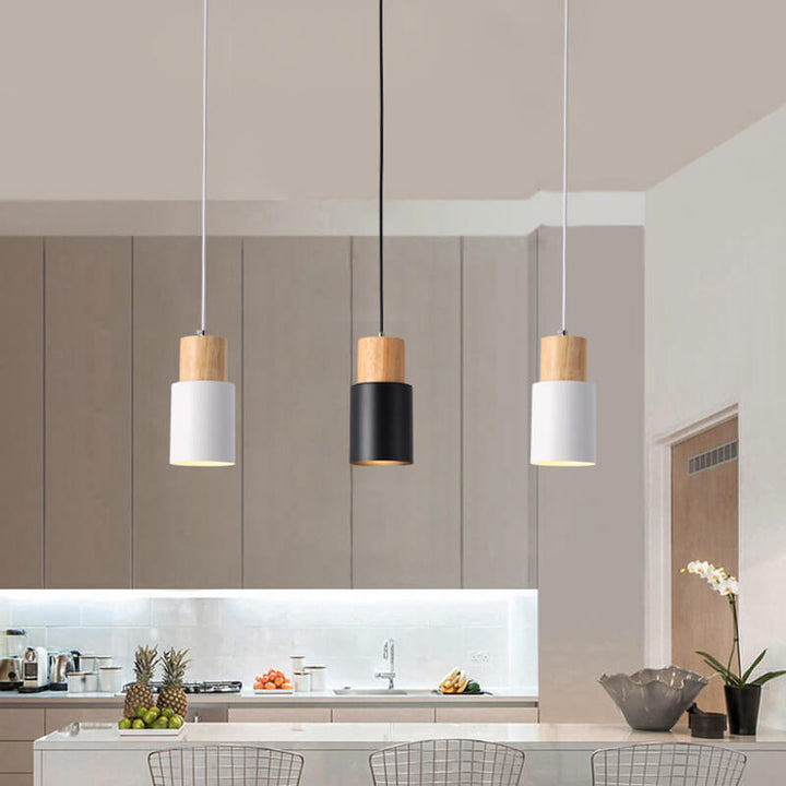 Minimalist LED Cylinder Pendant Lamp - NordicGlow-White-The Livary