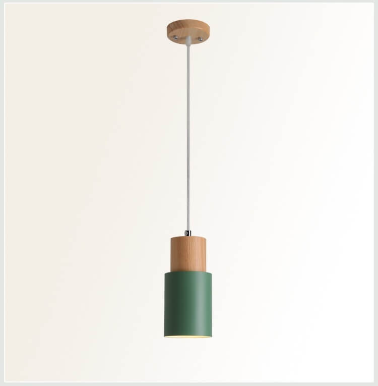 Minimalist LED Cylinder Pendant Lamp - NordicGlow-Green-The Livary