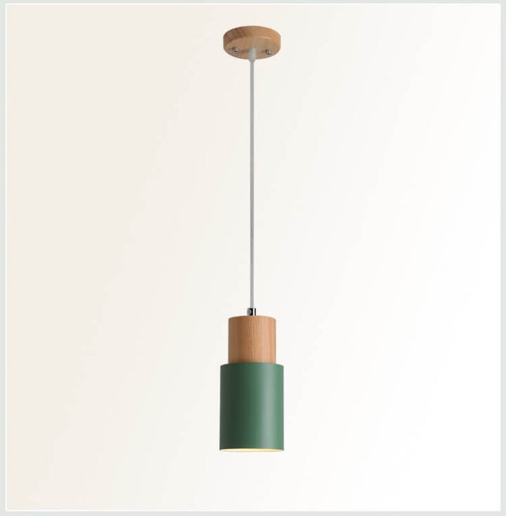 Minimalist LED Cylinder Pendant Lamp - NordicGlow-Green-The Livary