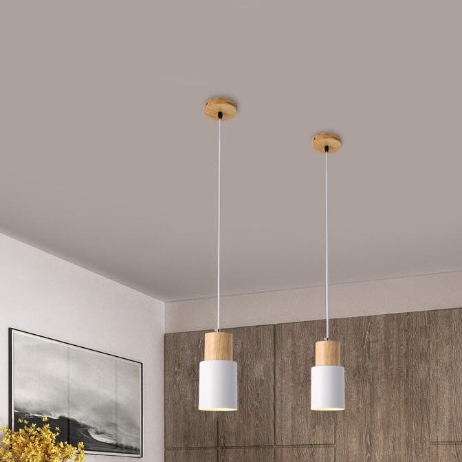 Minimalist LED Cylinder Pendant Lamp - NordicGlow-White-The Livary