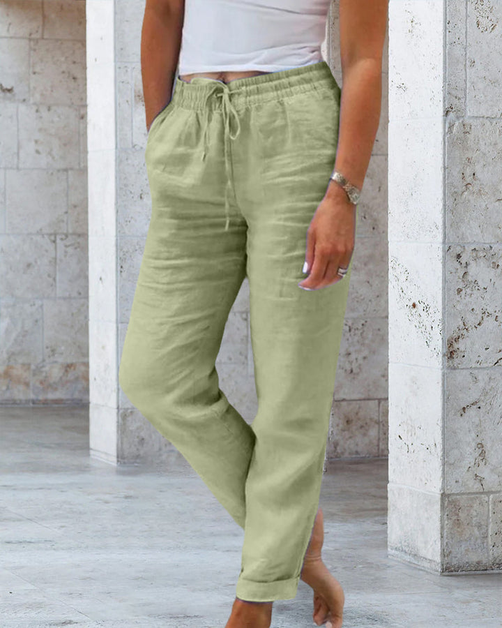 Luxury Cotton Linen Trousers - SereneComfort