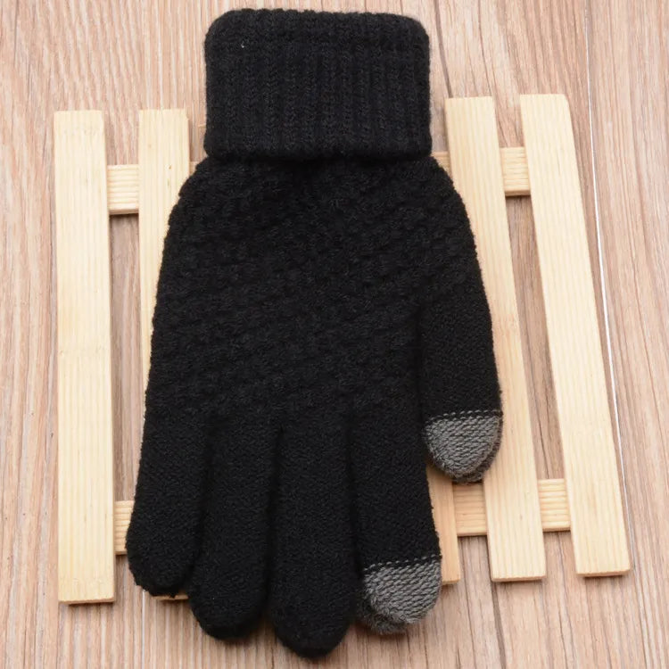 Knitted Touchscreen Gloves for Women - Amara-Black-The Livary