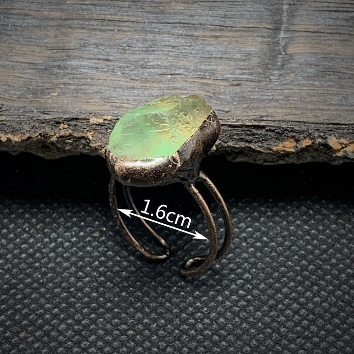 Natural Raw Birthstone Ring - Selina-January & Pomegranate-The Livary