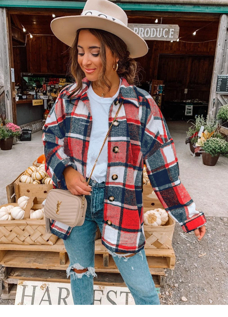 Stylish Ladies' Autumn Cardigan - Sophie-Red Accent-S-The Livary
