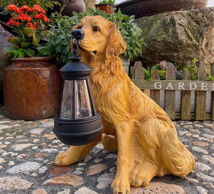 Solar Dog Figurine with LED Lighting - LumiPup-Golden Retriever-The Livary