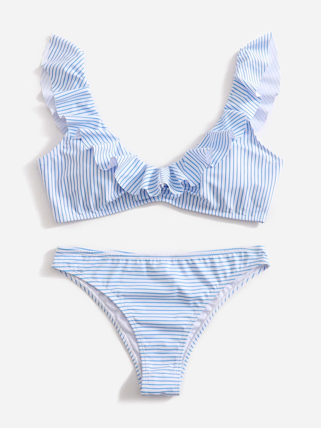 Blue and White Striped Bikini - Lina-XS-The Livary