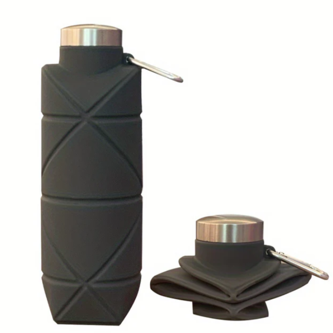 Collapsible Water Bottle 750 ML - AquaFold-Black-The Livary
