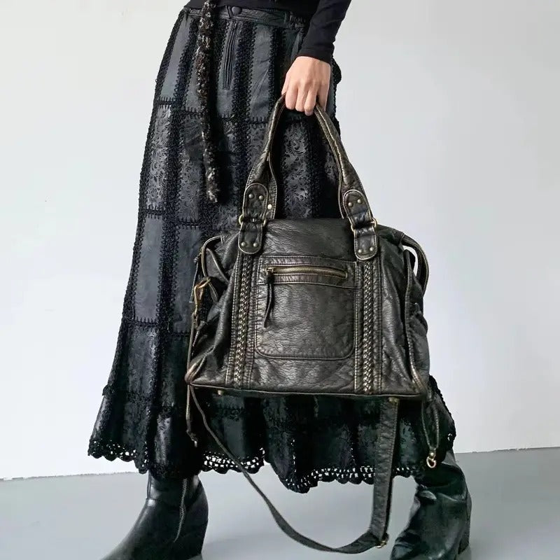 Vintage Leather Handbag - Marisol-The Livary