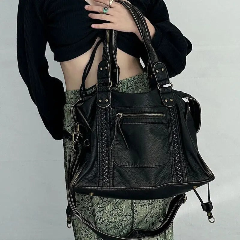 Vintage Leather Handbag - Marisol-The Livary
