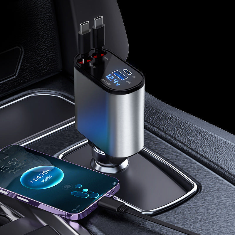 Retractable Car Fast Charger – VoltEdge-2 USB-C-The Livary