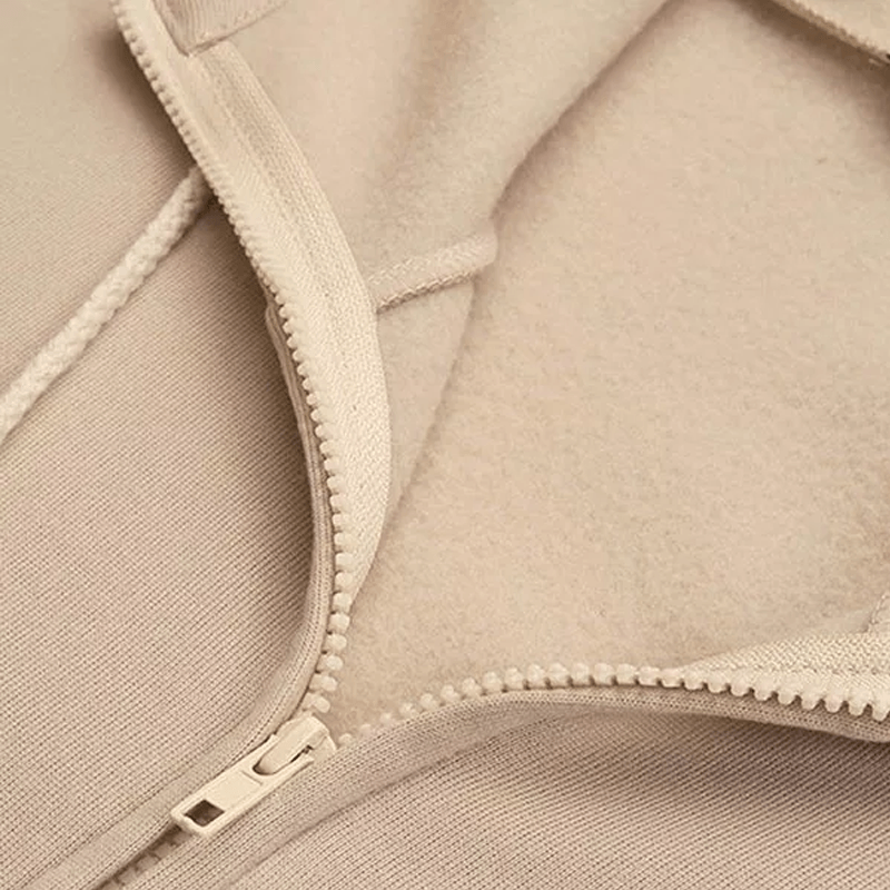 Comfortable Women's Jacket with Hood - ComfyHood-Khaki-S-The Livary
