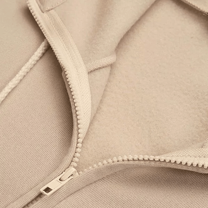Comfortable Women's Jacket with Hood - ComfyHood-Khaki-S-The Livary