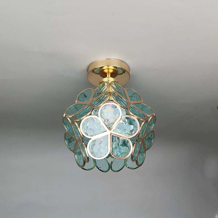 Glass Flower Ceiling Lamp - FloraGlow-Green-D7.87*H9.84 inches-The Livary