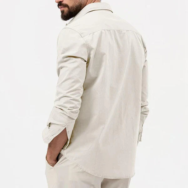 Stylish Men's Cargo Shirt - Tobias-Khaki-S-The Livary