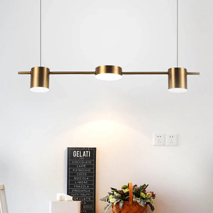 Modern Aluminium Pendant Lamp - AuraDrum-3-Gold-White-The Livary