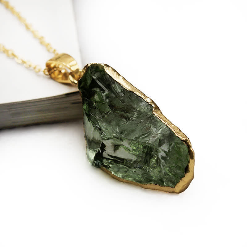 Fine Natural Moldavite Necklace - Lyra-The Livary