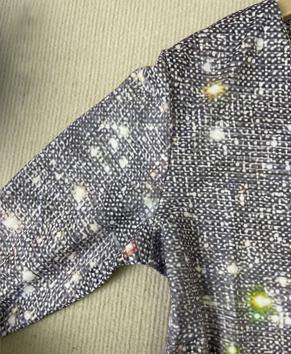 Shimmering Silver Disco Glitter V-Neck Long Sleeve - GlamFrost-S (36/38)-The Livary