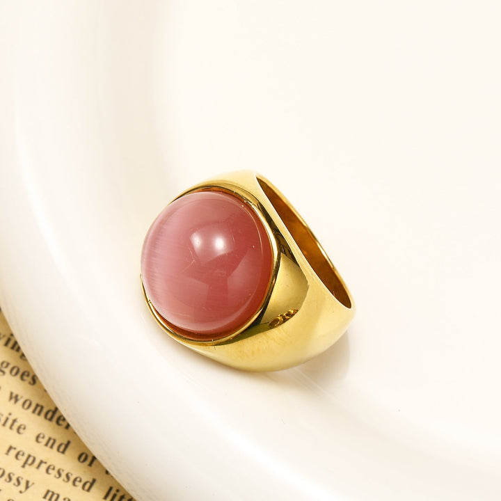 Large Cat's Eye Gemstone Ring - Liora-Rose cat's eye stone-2.13 in-The Livary