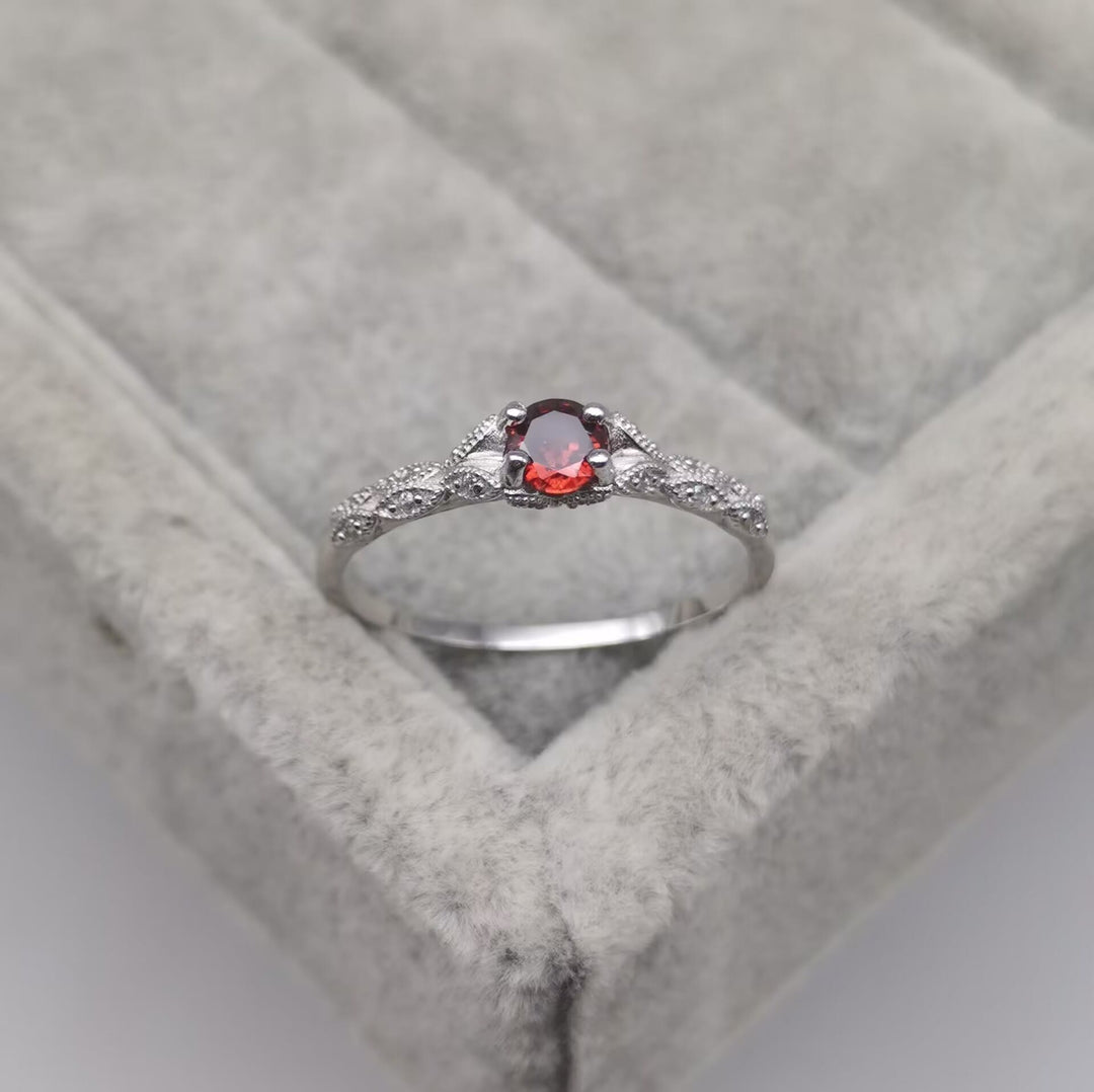 Minimalistic Amethyst & Zirconia Ring - Nova-Rose quartz-2.01 in-The Livary