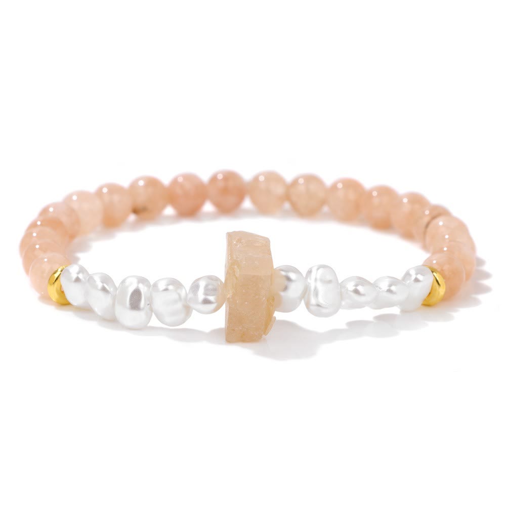 Natural Crystal Beads Bracelet - Eline-Sunstone-The Livary